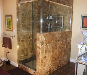 tile and glass shower