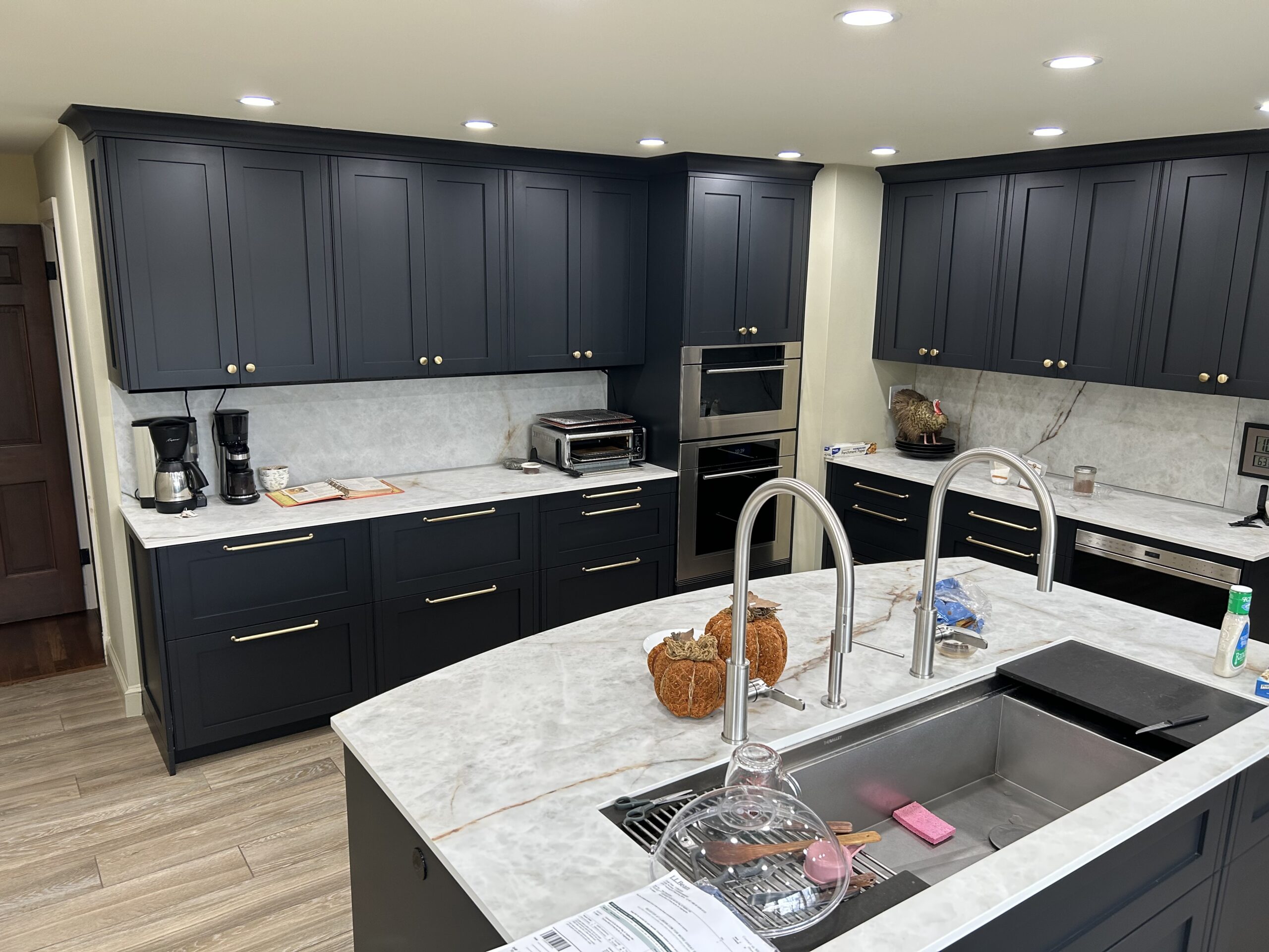 island view with cabinets and counters